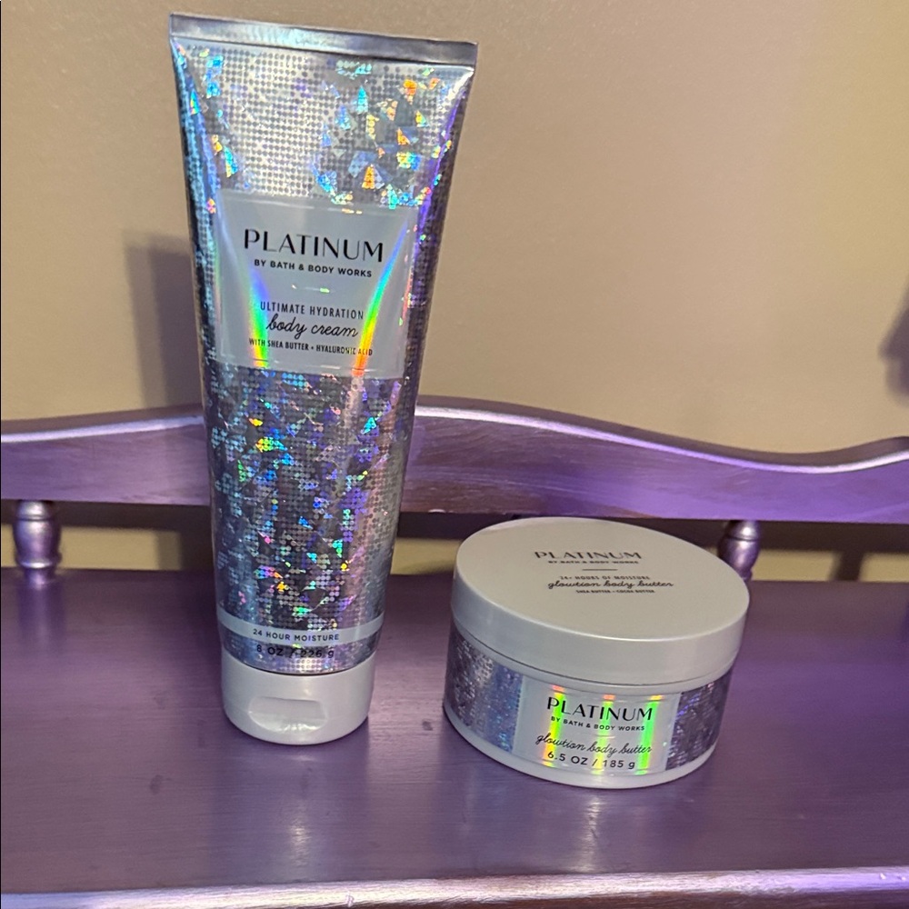 Bath & Body Works Platinum Body Care Set - Silver Holographic